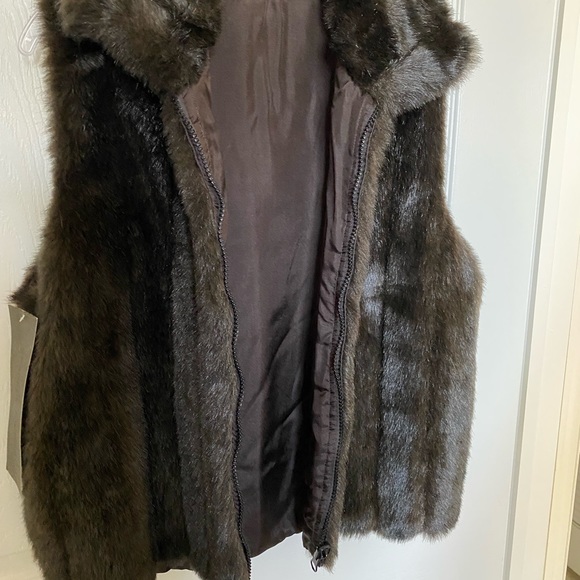 Ranch Mink Vest Faux Fur Reversible Brandon Thomas - Picture 5 of 12